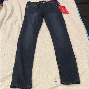 Blue Straight Leg Denim Jeans